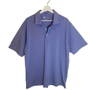 Onward Reserve Performance Polo Shirt  Men Sz L Blue Striped Golf Minimalist